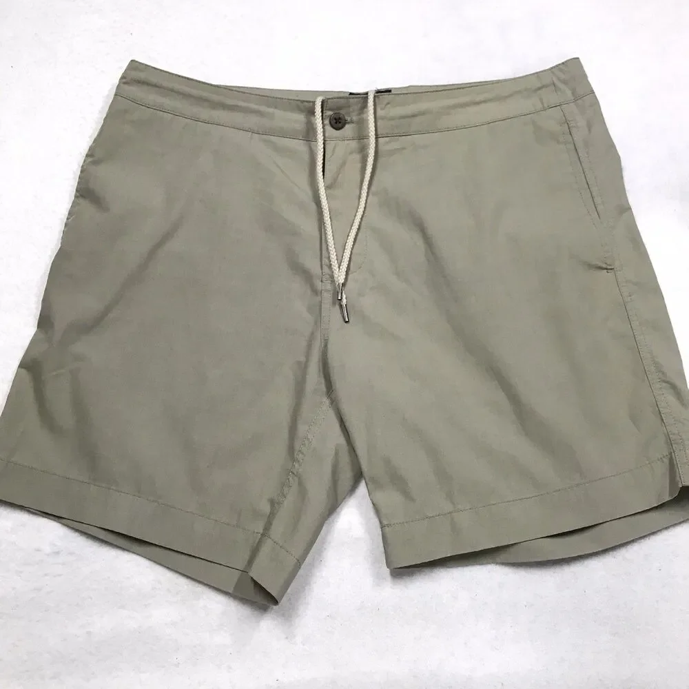 FAHERTY All Day Shorts Men 36 Olive Green Drawstring Golf Beach